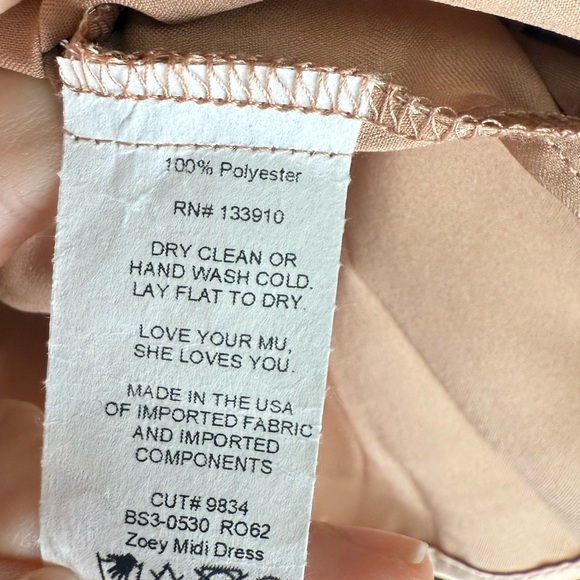 Show Me Your MuMu Zoey Midi Dress Blush Luxe Satin New With Tags Size XL - Picture 8 of 12